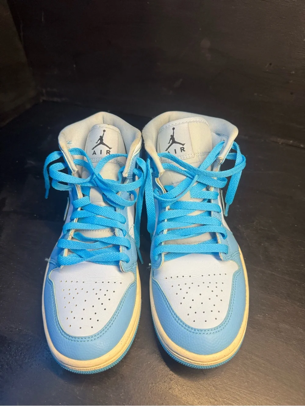 Jordan Mid-Top Sneakers in Light Blue and White